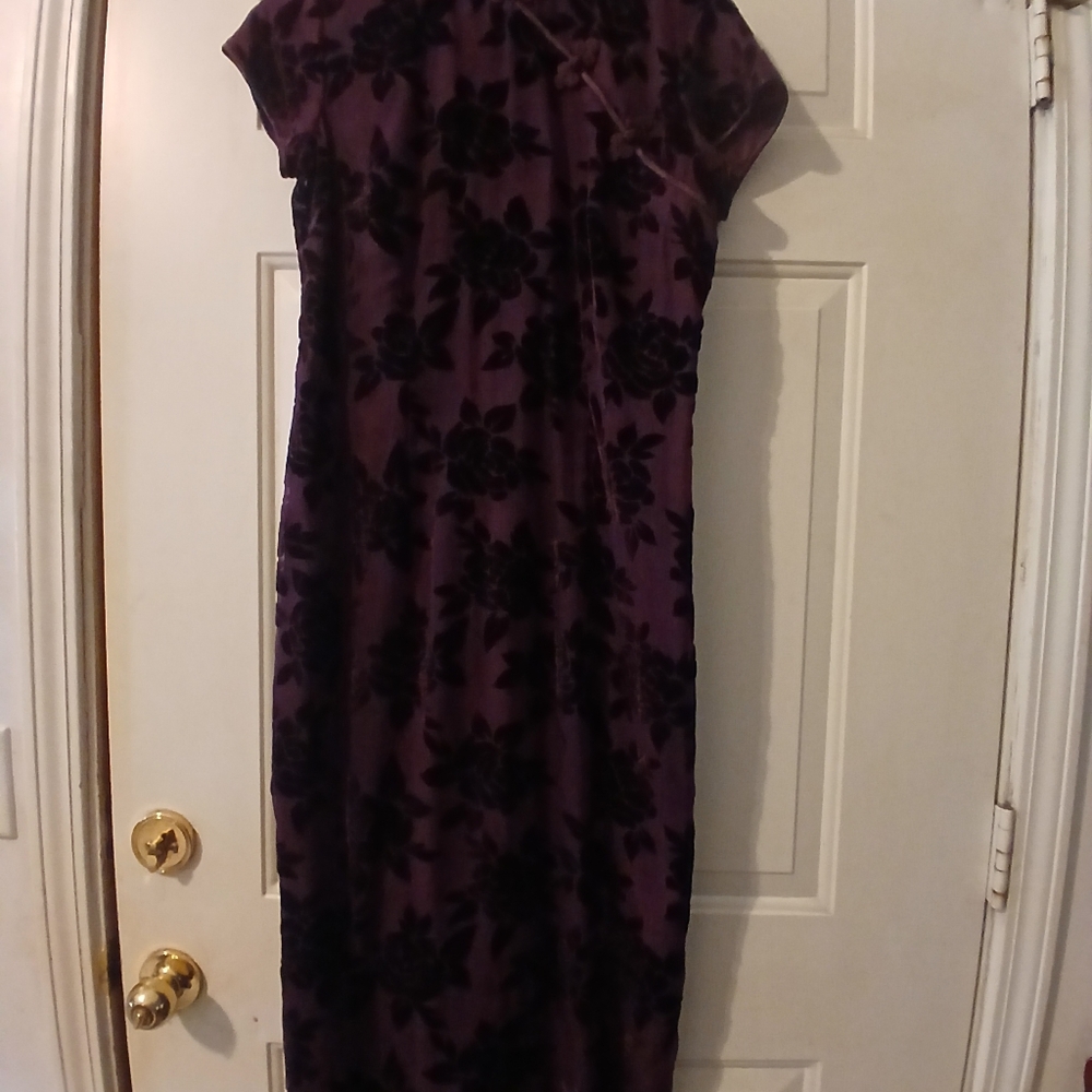 Floral Purple and Black Dress
